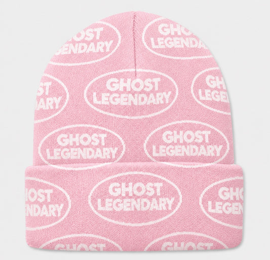 GHOST LEGENDARY JACQUARD KNIT BEANIE ( PINK )
