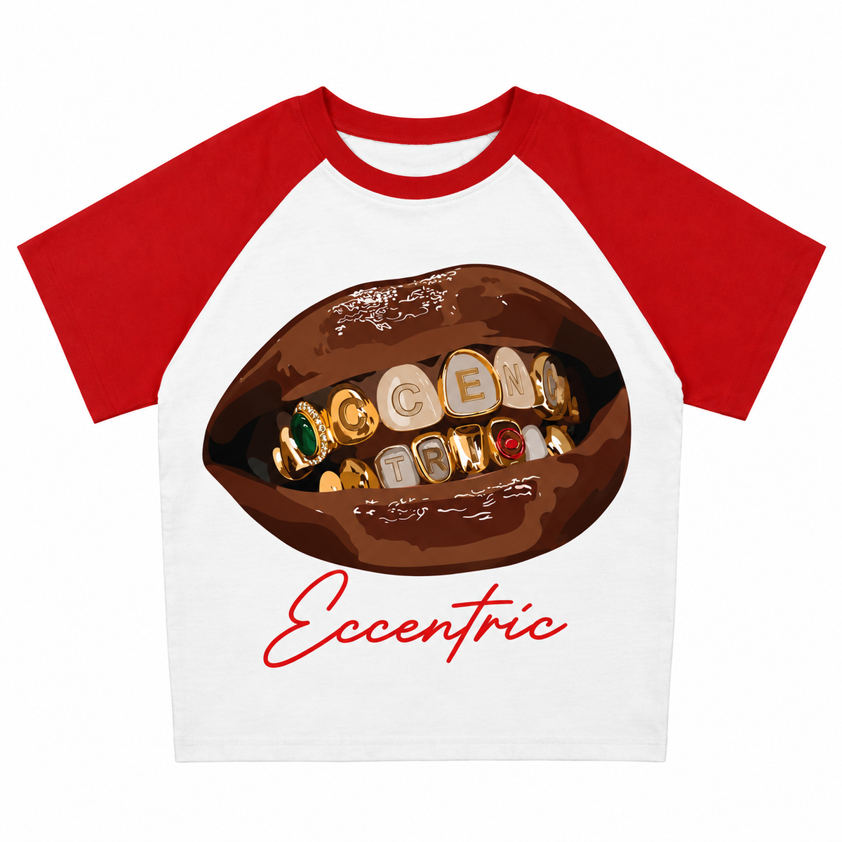 ECCENTRIC CROP TOP ( RED )